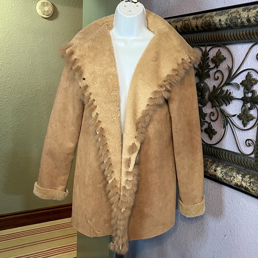 Love Token Suede Fur Trim Jacket - open front my